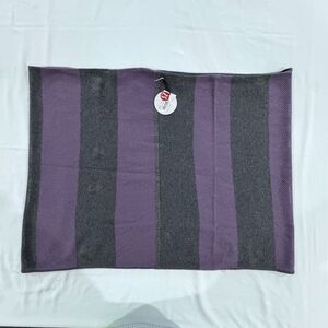 NWT Lululemon Heart Opener Purple Scarf Purple Grey Striped Cotton OS 25x70"